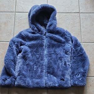 Girls Under Armour Cozy Blue Faux Fur Hooded Jacket